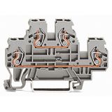 Double-deck terminal block Through/through terminal block L/N gray