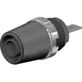 4 mm socket, flat plug connection, mounting Ø 12.2 mm, CAT II, black, 23.3110-21