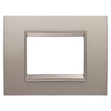 LUX PLATE - IN METAL - 3 MODULES - BRUSHED ALUMINIUM - INNER FRAME MATT LIGHT BRONZE - CHORUSMART