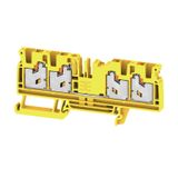 Feed-through terminal block, SNAP IN, yellow, 4 mm², 32 A, 1000 V, Num