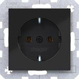 SCHUKO wall socket, push-in type, A.x/C.x, glossy night black