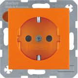 SCHUKO soc. out., enhncd contact prot., S.1/B.3/B.7, orange matt