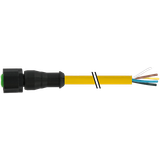 M12 female 0° with cable Lite PVC 5x0.34 ye UL/CSA 5m