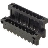 PCB plug-in connector, male header, Flange, THT/THR solder connection, 5.08 mm, Number of poles: 14, 180°, Solder pin length (l): 3.2 mm, tinned, black, Box