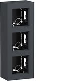 Housing incl. cover frame, 3-way, tall, surface-mounted, A.8, matte anthracite