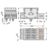 2-conductor combi strip 100% protected against mismating Snap-in mount