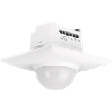Presence detector, 230 V, master, 14 m, with potential-free contact, square, for flush-mounting box, white