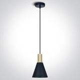 BRUSHED BRASS BLACK SHADE 10W E27