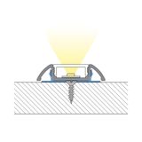 Attached aluminum profile PX, 30x7 mm, clear diffuser, complete, 2 m