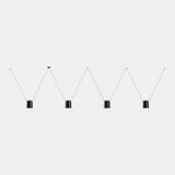 Pendant Attic 4 bodies Rectangular Shape 1200mm E27 23W Black
