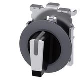 Toggle switch, illuminable, 30 mm, round, metal, matt, white