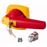 K3DR/C Toggle, 10mm, door installation, red/yellow, cylinder lock