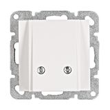 Cable outlet socket with cover, white