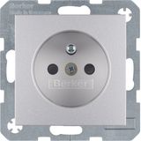 Soc. out. earthing pin, enhncd contact prot., B.7, al., matt, lacq.