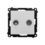 RTV final aerial socket for pass-through socket, module, matt aluminum