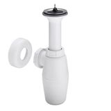Bottle trap with outlet 11/4"x32 without drain pipe, white