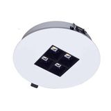 Light fitting SPMDO 1500, recesed, white body ø210mm, cut out 190mm, LED 840, 1x4 black optic, lenses 80°