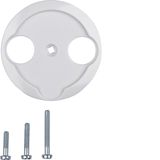 Centre plate for aerial soc. 2hole, 1930/glass, p. white glossy