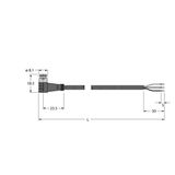 Actuator and Sensor Cable, PUR Connection Cable   PSW3S-5/TXL