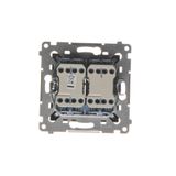 Single socket outlet without earthing, with shutters, (module), 16A, 250V, Screw, Silver matt, metalic