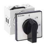 Rotary cam switch GX series, voltmeter switch for phase-neutral voltages 16A, for front mounting with black handle, front plate 48X48mm