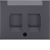 Centre plate 2 dust prot. sliders, lab. field, K.1, ant. matt, lacq.