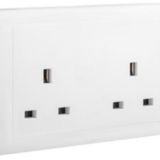 Eloe 2 gang BS 13A unswitched socket