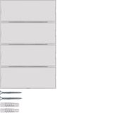 Push-button 4gang, lab. field, + RGB LED, int. temp. sensor, KNX - K.1