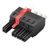 PCB plug-in connector, female plug, 7.62 mm, Number of poles: 4, 180°, PUSH IN with actuator, Clamping range, max. : 6 mm², Box