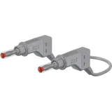 Measuring lead with (4 mm plug, spring-loaded, straight) to (4 mm plug, spring-loaded, straight), 1.5 m, gray, silicone, 2.5 mm², CAT II, 66.9408-15028