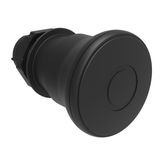 Mushroom head pushbutton actuator Ø22mm Platinum series chromed plastic, latch, pull to release, Ø40mm. For normal stopping. Black