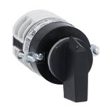 Rotary cam switch 7GN series, ON-OFF switch 2 poles 20A, for front mounting with black handle without front plate for hole Ø22mm fixing