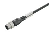 Sensor/actuator line, One end without connector, M12, Number of poles : 4, 5 m, pin, straight, Shielded: No, LED: No, Sheath material: PUR, Halogen: No