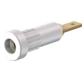 2 mm socket, flat plug connection, mounting Ø 4.9 mm, white, 23.1011-29
