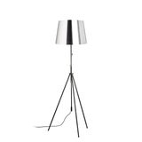 LUTON/ILUSION floor chrome foil/black/metal 230V LED E27 15W