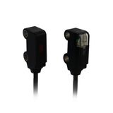 Photoelectric sensor, side view, through-beam 0,3m, Light-ON, NPN, 2m cable (requires M3 screw & bracket) E3T 1291D