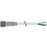 M8 female 0° A-cod. with cable F&B PVC 4x0.25 gy UL/CSA 25m