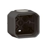 PLEXO 1 GANG BOX - 2 MEMBRANE GLANGS 1 ENTRY - ANTHRACITE