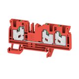 Feed-through terminal block, SNAP IN, red, 4 mm², 32 A, 1000 V, Number