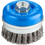 Cup Brush Knotted 90 mm Steel