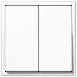 Matter push-button 2-gang, battery-powered, set, 4-channel, thermoplastic, LS range, white