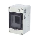FLATBOX 5904 cabinet, 4TE, 170x105x112mm, transparent plastic door, IP65