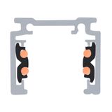 2m mounting track, 48V TRACK, black, DALI