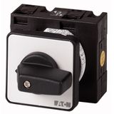 T3-4-8344/E On-Off switch, T3, 32 A, flush mounting, 4 contact unit(s), 8-pole, with black thumb grip and front plate