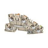 Multi level installation terminal block, PUSH IN, dark beige, 2.5 mm²,