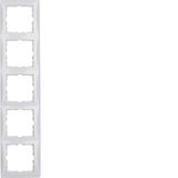 Frame 5gang, S.1, p. white glossy