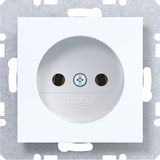 Wall socket without earth connection, A.x/C.x, light white glossy