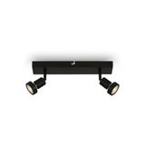 LED Spotleuchte, schwarz, 2xLED/GU10/4,9W