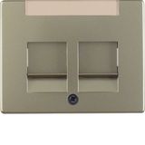 Centre plate 2 dust prot. sliders, lab. field, arsys, light bronze mat