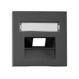 Cover for RJ45 UAE outlet, labelling window, 1-Port, anthrac